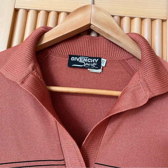 Vintage givenchy 70’s polo collar sweater top copper tan - Picture 5 of 12